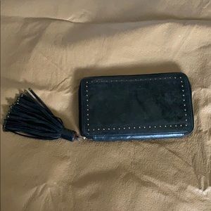Leather embellished wallet